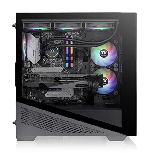 Thermaltake Divider 370 ATX Mid Tower Black Tempered Glass Side Panel ARGB image