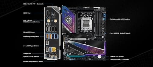 ASRock X870 Nova WiFi AM5 Flagship Motherboard DDR5 ATX image