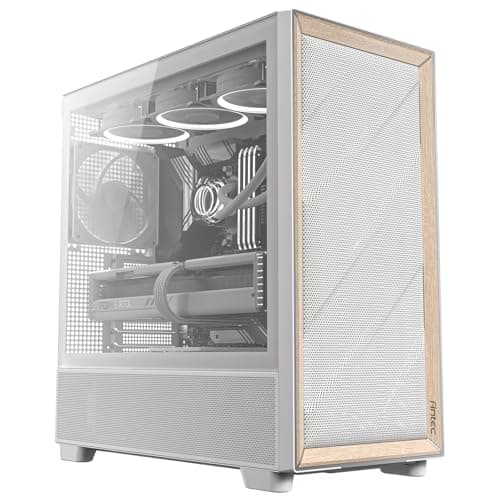 Antec FLUX ATX Mid Tower White / Brown with Tempered Glass Side Panel and USB 3.2 Gen 2 Type-C, USB 3.2 Gen 1 Type-A main image