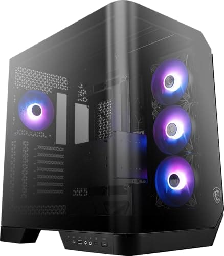 MSI MAG PANO 120R PZ ATX Mid Tower Black with Tempered Glass Side Panel and USB 3.2 Gen 2x2 Type-C USB 3.2 Gen 1 Type-A image