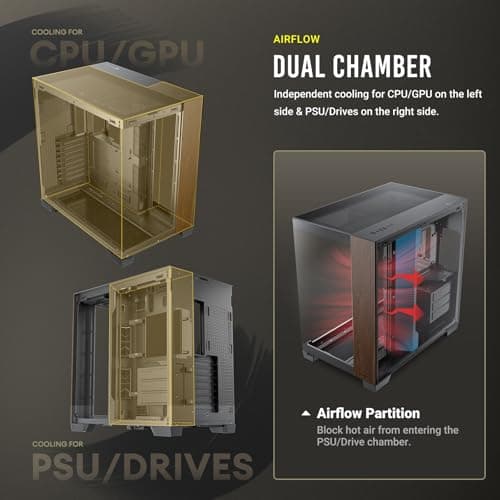 Antec C8 Wood ATX Full Tower Black / Brown with Tempered Glass Side Panel and USB 3.2 Gen 2 Type-C USB 3.2 Gen 1 Type-A image