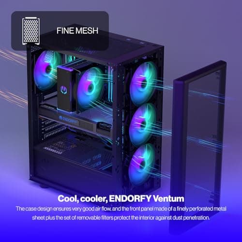 ENDORFY Ventum 200 ARGB ATX Mid Tower Black Tempered Glass Side Panel image