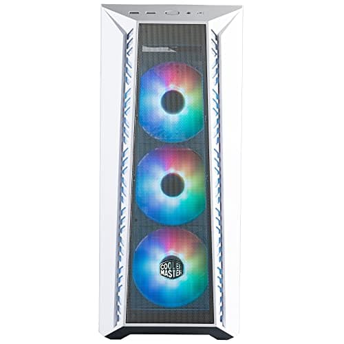 Cooler Master MasterBox 520 Mesh ATX Mid Tower White with Tempered Glass Side Panel and USB 3.2 Gen 2 Type-C, USB 3.2 Gen 1 Type-A image