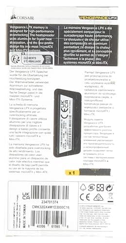 Corsair Vengeance LPX Black / Yellow DDR4-3000 CL16 32GB (1x32GB) image