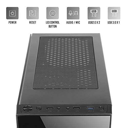 Antec NX210 ATX Mid Tower Black Tempered Glass Side Panel, USB 3.2 Gen 1 Type-A USB 2.0 Type-A image