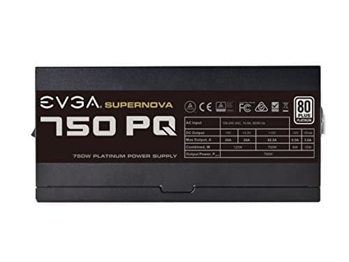EVGA Supernova 750 PQ, 80+ Platinum 750W, Semi Modular, EVGA ECO Mode, 10 Year Warranty, Power Supply 210-PQ-0750-X1 image