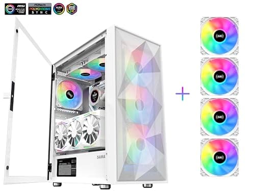 SAMA 3509 ATX Mid Tower White Tempered Glass Side Panel image