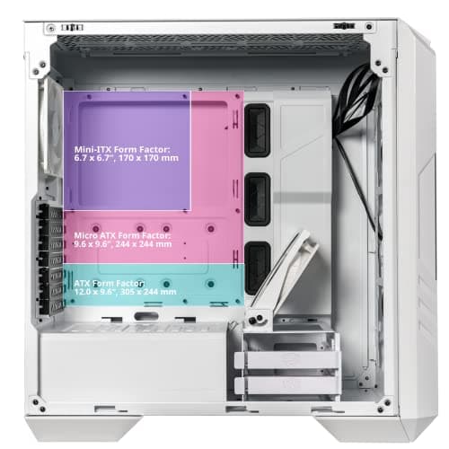 Cooler Master HAF 500 ATX Mid Tower White with Tempered Glass Side Panel and USB 3.2 Gen 2 Type-C USB 3.2 Gen 1 Type-A image