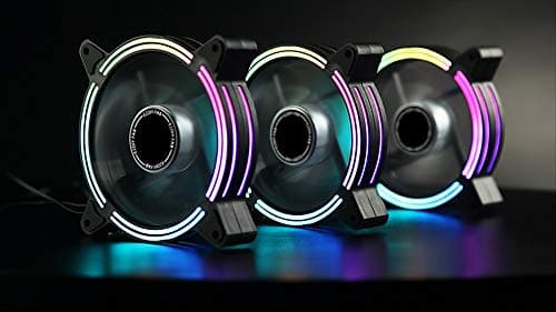 EZDIY-FAB 120mm Rainbow RGB LED Fans for CPU Fan, LED Effect Case Fan for Computer Cooling-3pack image