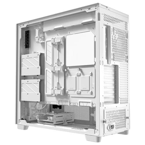 Antec FLUX PRO ATX Full Tower White / Brown Tempered Glass Side Panel, USB 3.2 Gen 2 Type-C, USB 3.2 Gen 1 Type-A image