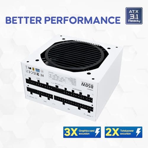 Vetroo 50315153277247 White 850W Fully Modular 80+ Gold Certified ATX image