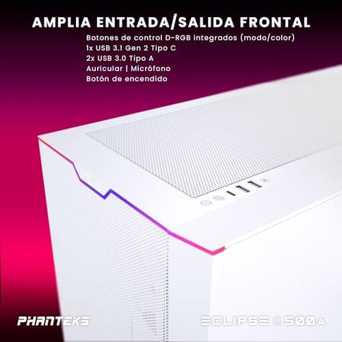 Phanteks ECLIPSE G500A DRGB ATX Mid Tower White Tempered Glass image