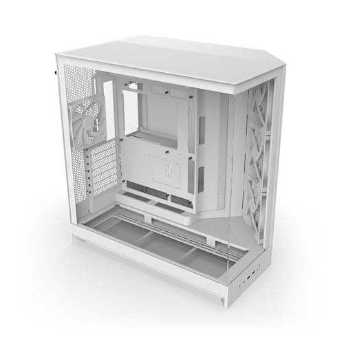 NZXT H9 Flow (2025) ATX Mid Tower White Tempered Glass Side Panel, USB 3.2 Gen 2x2 Type-C, USB 3.2 Gen 1 Type-A image