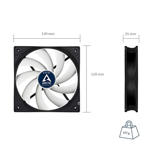 ARCTIC F12 TC 120mm White / Black 53 CFM image