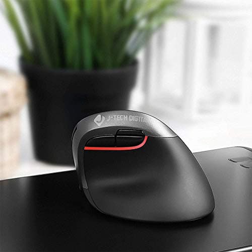 J-Tech Digital Wireless Ergonomic Vertical Mouse with Nano Transceiver, 3 DPI, Windows Mac, Black [V628M-2.4G] image