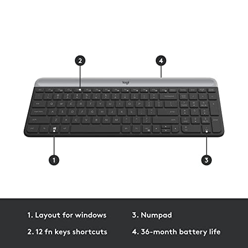 Logitech MK470 Wireless/Wired Slim Keyboard With Optical Mouse image