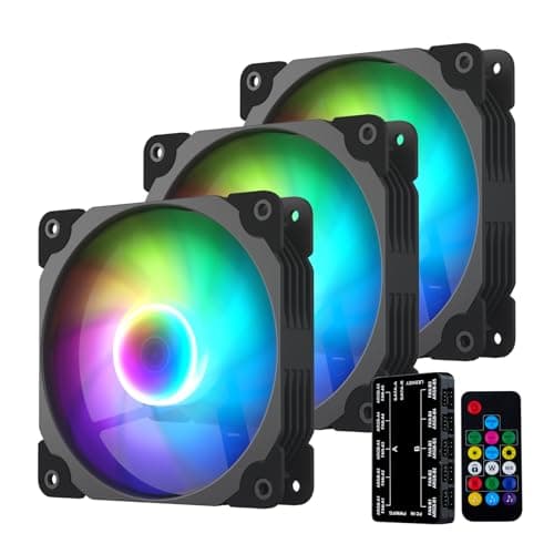 Vetroo ARGB120 120mm Black Addressable RGB PWM 48.1 CFM 3-Pack main image