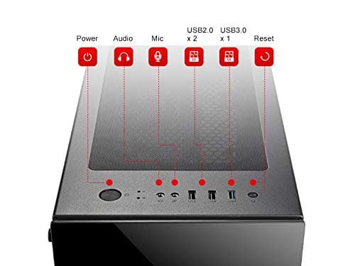 BGears b-Voguish ATX Mid Tower Black with Tempered Glass Side Panel and USB 3.2 Gen 1 Type-A USB 2.0 Type-A image