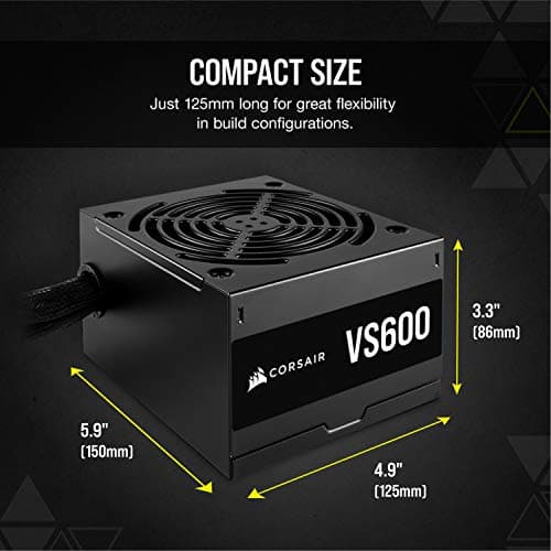 Corsair VS600 (2020) Black 600W Non-Modular 80+ Bronze Certified image