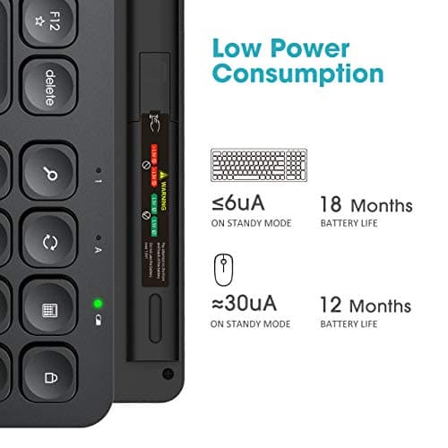 VicTsing [Whisper Quiet & Scissor-Switch] Wireless Keyboard and Mouse Combo, 2.4G Ultra Slim Keyboard and Silent Mouse Set with Number Pad, Nano USB Receiver, for PC Computer Laptop Mac Windows,Black image