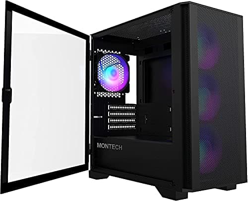 Montech AIR 100 ARGB MicroATX Mid Tower Black Tempered Glass Side Panel image