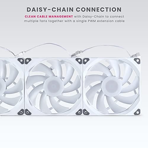 Phanteks M25-140 140mm White PWM D-RGB 104.62 CFM 3-Pack image