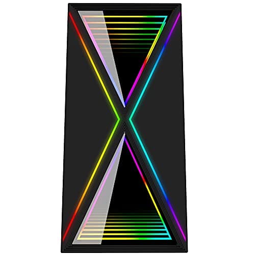 BGears b-BlackWidow-RGB ATX Mid Tower Black with Tinted Tempered Glass Side Panel and Front Panel USB 3.2 Gen 1 Type-A, USB 2.0 Type-A image