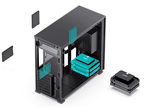 Jonsbo D41 ATX Mid Tower Black with Mesh Screen, Tempered Glass Side Panel, USB 3.2 Gen 2 Type-C, and USB 3.2 Gen 1 Type-A image