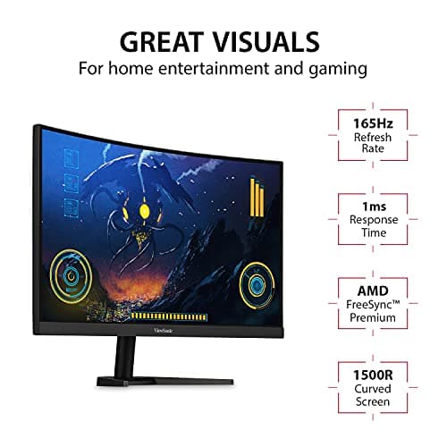 ViewSonic VX2468-PC-MHD 24" 1080p 165Hz VA Curved Monitor image