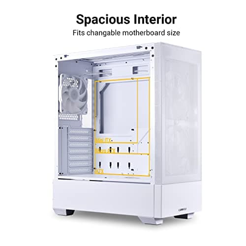 Lian Li LANCOOL 205 Mesh C ATX Mid Tower White Tempered Glass Side Panel with USB 3.2 Gen 2 Type-C and USB 3.2 Gen 1 Type-A image