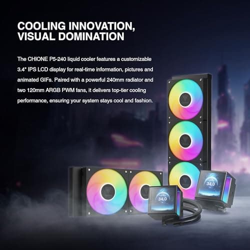 GAMDIAS CHIONE P5 81.81 CFM Water 240mm Black image