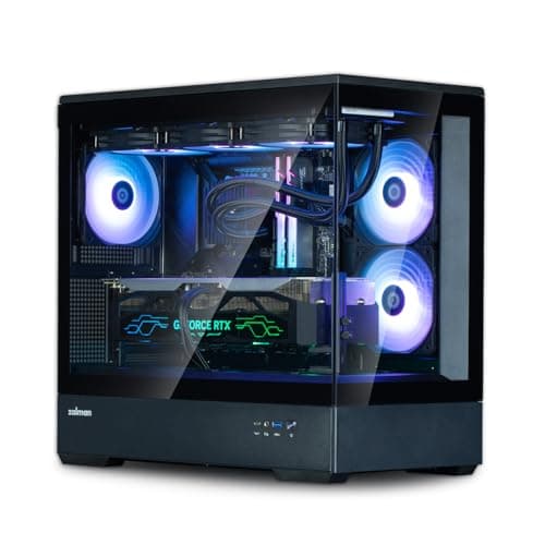 Zalman P30 Micro ATX Mini Tower Black Tempered Glass Side Panel USB 3.2 Gen 2 Type-C USB 3.2 Gen 1 Type-A image