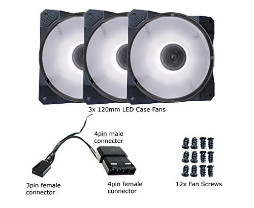 Apevia Cosmos 120mm White LED Ultra Silent Anti-Vibration Rubber Pads 3-Pack image