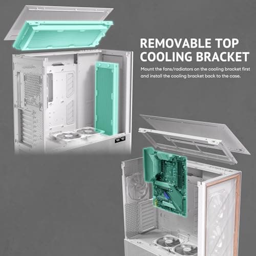 Antec FLUX PRO ATX Full Tower White / Brown Tempered Glass Side Panel, USB 3.2 Gen 2 Type-C, USB 3.2 Gen 1 Type-A image