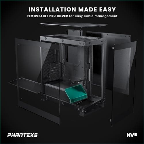 Phanteks NV5 ATX Mid Tower Black Tempered Glass Side Panel image