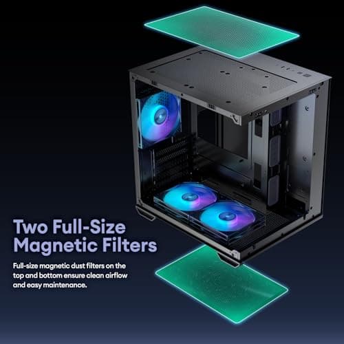 Okinos Mirage 4 Micro ATX Mini Tower Black with Tempered Glass Side Panel, USB 3.2 Gen 2 Type-C, USB 3.2 Gen 1 Type-A image