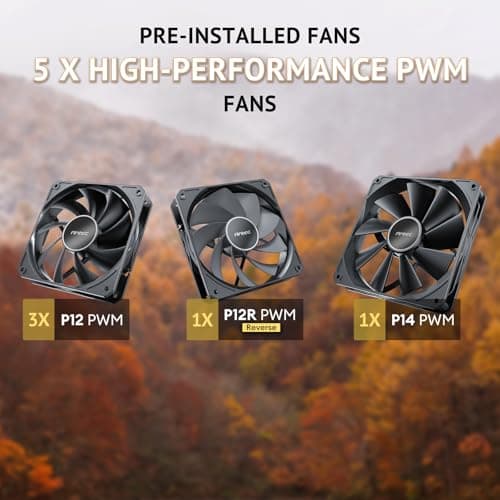 Antec FLUX SE ATX Mid Tower Black / Brown with Tempered Glass Side Panel and USB 3.2 Gen 2 Type-C USB 3.2 Gen 1 Type-A image