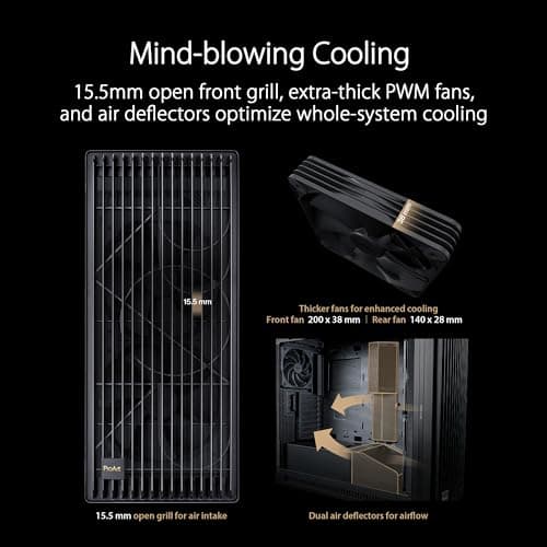 Asus ProArt PA602 ATX Mid Tower Black Tempered Glass Side Panel image