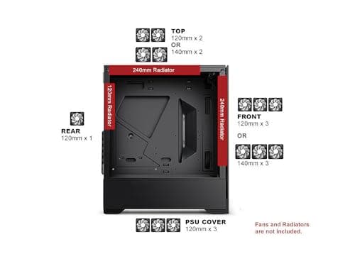 BGears b-Voguish ATX Mid Tower Black with Tempered Glass Side Panel and USB 3.2 Gen 1 Type-A USB 2.0 Type-A image