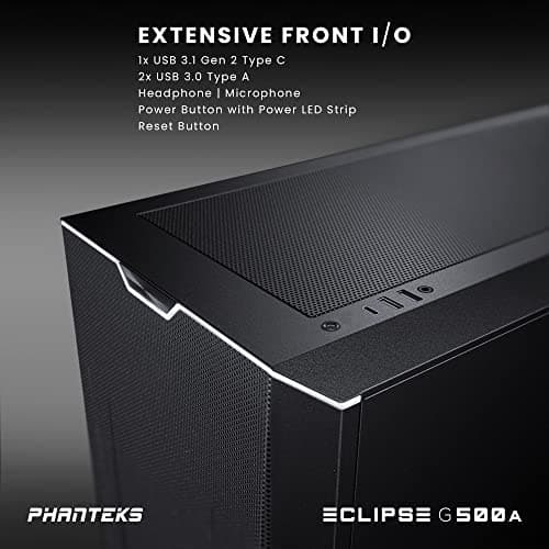 Phanteks ECLIPSE G500A Performance ATX Mid Tower Black Tempered Glass Side Panel image
