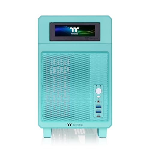 Thermaltake TR100 Mini-ITX Desktop Teal / Red with Mesh Side Panel and USB 3.2 Gen 2 Type-C USB 3.2 Gen 1 Type-A image