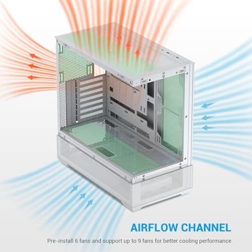 SAMA V40 ATX Mid Tower White with Tempered Glass Side Panel and USB 3.2 Gen 2 Type-C, USB 3.2 Gen 1 Type-A image