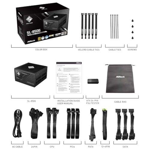 ASRock Steel Legend SL-850G Black 850W Fully Modular 80+ Gold Certified image