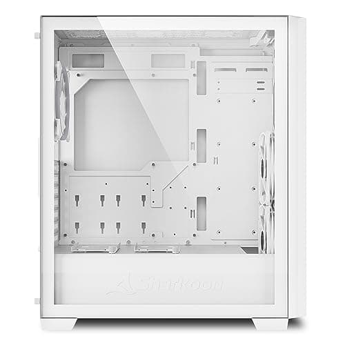 SHARKOON VS9 RGB ATX Mid Tower White Tempered Glass Side Panel USB 3.2 Gen 2 Type-C USB 3.2 Gen 1 Type-A image