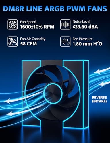 darkFlash DM8R LINE Black Reverse 120mm Black Pack of 3 image