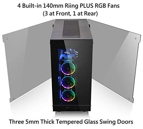 Thermaltake View 91 RGB PLUS Tempered Glass XL-ATX Vertical GPU Modular Black Gaming Super Tower Computer Case CA-1I9-00F1WN-00 image