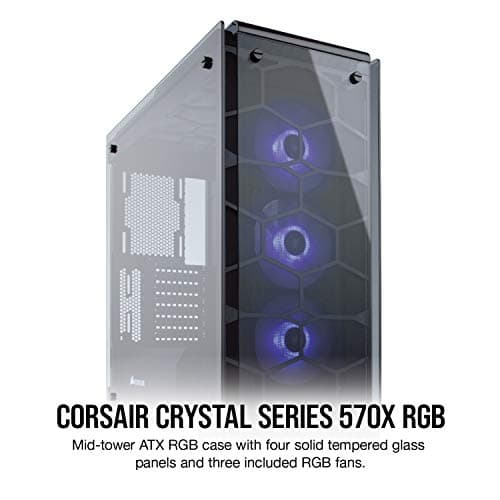 Corsair Crystal Series 570X RGB CC-9011098-WW Steel / Tempered Glass ATX Mid Tower Case image