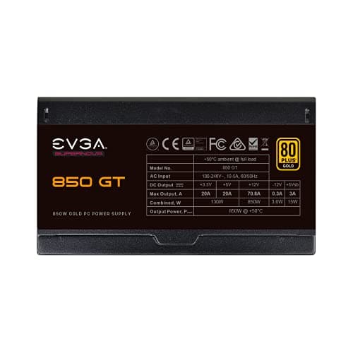 EVGA SuperNOVA 850 GT 850W Fully Modular 80+ Gold image