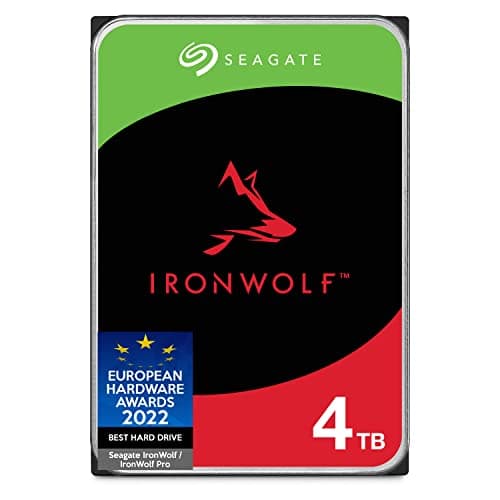 Seagate IronWolf 4TB NAS Hard Drive HDD – CMR 3.5 Inch SATA 6Gb/s 5900 RPM 64MB Cache for RAID Network Attached Storage – Frustration Free Packaging (ST4000VNZ08) image