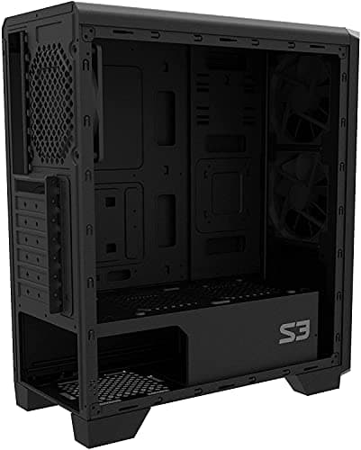 Zalman S3 ATX Mid Tower Black with Tempered Glass Side Panel and USB 3.2 Gen 1 Type-A, USB 2.0 Type-A Front Panel image